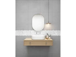 Mosaico De Chao E Parede Poesy Em Marmore Natural - Creme - Pack De 1 M