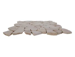 Mosaico De Chao E Parede Poesy Em Marmore Natural - Creme - Pack De 1 M