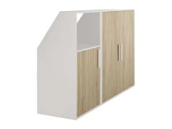 Móvel Com Inclinacao 3 Portas E 1 Nicho Branco E Natural - Adezio