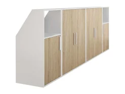 Móvel Com Inclinacao 6 Portas E 2 Nichos Branco E Natural - Adezio