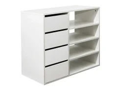 Móvel De Arrumação Emeric - 4 Gavetas E 4 Nichos - Branco
