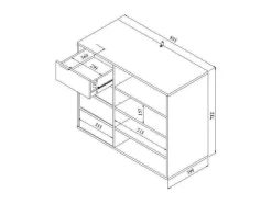 Móvel De Arrumação Emeric - 4 Gavetas E 4 Nichos - Branco