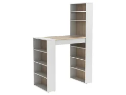 Móvel De Bar Com Espacos De Arrumação Em Mdf Cor Natural E Branco - Skarn