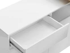 Móvel De Bar Giratorio Com 2 Portas, 1 Gaveta E 1 Nicho Em Mdf Lacado A Branco E Carvalho - Eldir