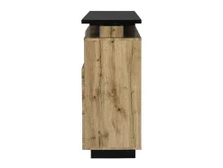 Móvel De Bar Giratorio Com 2 Portas, 1 Gaveta E 1 Nicho Em Mdf Cor Carvalho E Preto - Eldir