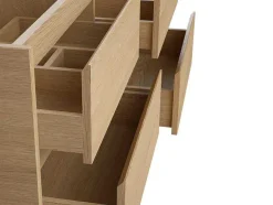 Móvel De Casa De Banho Com Lavatório Duplo De Pedra E Espelho, Folha De Carvalho, 120 Cm - Milipam