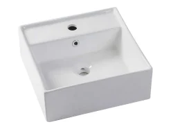 Móvel De Casa De Banho Suspenso Estriado Rebordo Dourado Com Lavatório De Pousar Branco 80 Cm - Keliza
