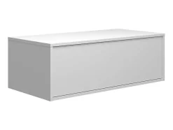 Móvel De Casa De Banho Suspenso Natural Escuro E Branco Com Lavatório Individual E Duas Gavetas 94 Cm - Teana Ii