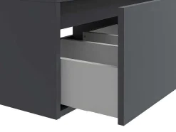 Móvel De Casa De Banho Suspenso Com Lavatório Duplo Cor Cinza Antracite C150 Cm - Isaure Ii