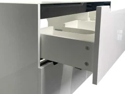 Móvel De Casa De Banho Suspenso Com Lavatório Duplo De Encastrar E Coluna Branco 120 Cm - Selita