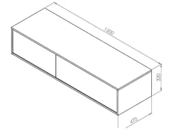 Móvel De Casa De Banho Suspenso Cor Natural Clara Com Lavatório Duplo C150 Cm - Isaure Ii