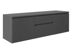 Móvel De Casa De Banho Suspenso Com Lavatório Duplo Cinza 150 Cm - Jimena Ii