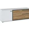 Móvel De Tv Com 1 Porta E 2 Gavetas Natural E Branco - Nisuka
