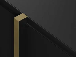 Móvel De Tv Com 4 Portas Em Mdf Preto E Dourado - Luvonia
