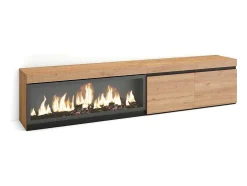 Móvel De Tv, 210, Para Televisores Ate 80", Lareira Electrica Xxl, Carvahlo