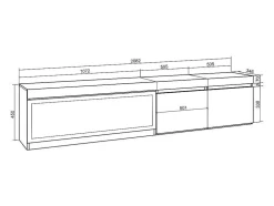 Móvel De Tv, 210, Para Televisores Ate 80", Lareira Electrica Xxl, Suspensos, Carvahlo