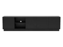 Móvel De Tv Suspenso Com 4 Portas E 2 Nichos Em Mdf Preto - Redonia