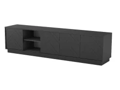 Móvel De Tv Suspenso Com 4 Portas E 2 Nichos Em Mdf Preto - Redonia