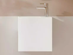 Móvel Lavatório Suspenso Cor Branco Em Solid Surface Com Nicho De 40 Cm - Pumori