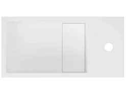 Móvel Lavatório Suspenso Cor Branco Em Solid Surface Com Nicho De 40 Cm - Pumori