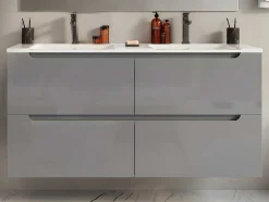 Móvel Para Colocar Sob O Lavatório Suspenso Cinzento C120 X A57 Cm - Selita