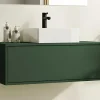 Móvel Suspenso De Casa De Banho Verde Mate Com Lavatório Individual - Teana