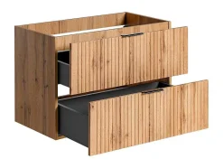 Móvel Suspenso Estriado Para Lavatório Natural Claro C80 Cm - Zevara