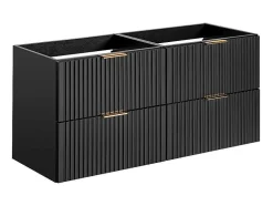 Móvel Suspenso Estriado Para Lavatório Preto C120 Cm - Zevara