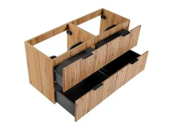 Móvel Suspenso Estriado Para Lavatório Natural Claro C120 Cm - Zevara