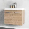 Móvel Suspenso Lavatório Individual Cor Natural Claro 60 Cm - Laurine