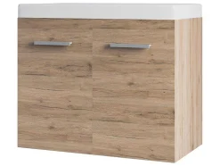 Móvel Suspenso Lavatório Individual Cor Natural Claro 60 Cm - Laurine