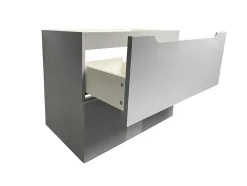 Móvel Suspenso Lavatório Individual Com Coluna Cinzento 80 Cm - Stefanie