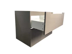 Móvel Suspenso Lavatório Individual Com Coluna Taupe 80 Cm - Stefanie