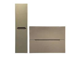 Móvel Suspenso Lavatório Individual Com Coluna Taupe 80 Cm - Stefanie