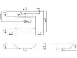 Móvel Suspenso Para Casa De Banho Com Lavatório Individual Branco 80 Cm - Kayla