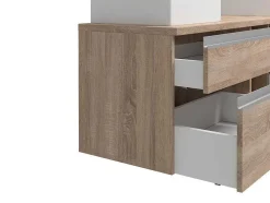 Móvel Suspenso Para Casa De Banho Com Dupla Pia E Espelhos - Cor Natural Clara - 150 Cm - Magdalena Ii