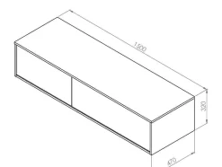 Móvel Suspenso Para Colocar Sob O Lavatório Cor Cinza Antracite C150 Cm - Isaure Ii