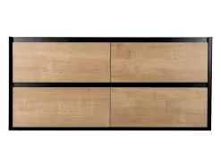 Móvel Suspenso Para Colocar Sob O Lavatório Cor Natural E Preto 120 Cm - Lannick