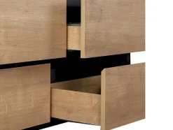 Móvel Suspenso Para Colocar Sob O Lavatório Cor Natural E Preto 120 Cm - Lannick