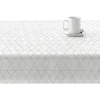 Nappe Anti-Taches 100% Coton 1 Piece Blanc A Lignes Vertes 250X140