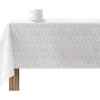 Nappe Anti-Taches 100% Coton 1 Piece Blanc A Lignes Vertes 140X140
