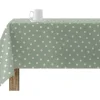 Nappe Anti-Taches 100% Coton 1 Piece Vert A Pois Blancs 300X140