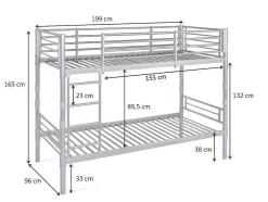 Oferta: Beliche Duplo Metal 90X190 Cm + 2 Colchões