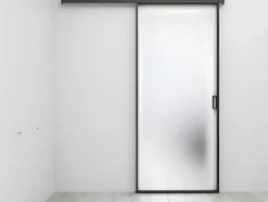 [Old Version]Porta De Correr Com Aplique Linci - A. 205 Cm X L. 83 Cm - Vidro Temperado