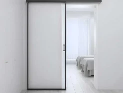 [Old Version]Porta De Correr Com Aplique Linci - A. 205 Cm X L. 83 Cm - Vidro Temperado