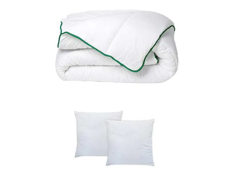 Pack Edredão Temperado 220 X 240 + 2 Almofadas 60 X 60 Cm Antiacaros Natural Greencare - Azylia Ii