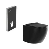 Pack Sanita Suspensa Com Suporte Decorativo Incorporado, Preto Mate - Javoine