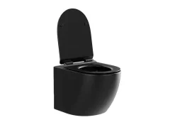 Pack Sanita Suspensa Preto Mate Com Suporte Incorporado E Placa De Descarga - Javoine