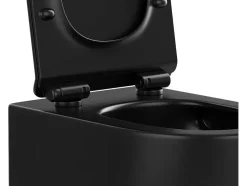 Pack Sanita Suspensa Preto Mate Com Suporte Incorporado E Placa De Descarga - Javoine
