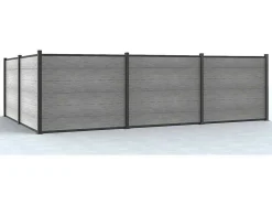 Paineis De Vedacao Para Enterrar A156 Cm, Kit De 6 Laminas Em Composito + 2 Postes Cinzento-Claro - Enola